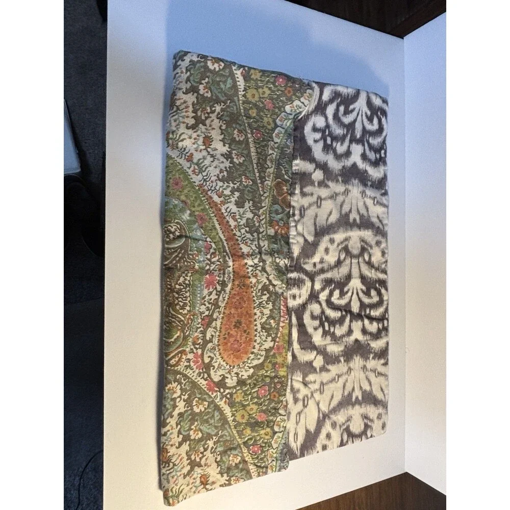 Pottery Barn Throw Pillow Cover Dual Print 22x22 Paisley